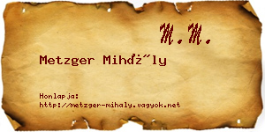 Metzger Mihály névjegykártya